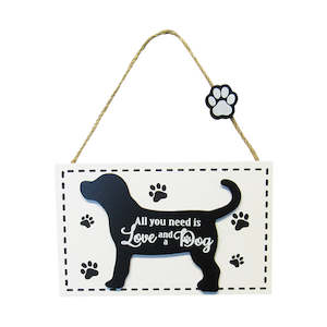 Dog hanger sign Dog Love word art sign