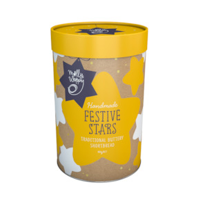 Xmas Gifting Shortbread Festive Stars Cylinder 400g 6/CTN