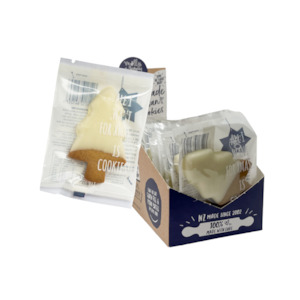 Biscuit manufacturing: Xmas Grab'n'Go Gingerbread Retail Tree White Choc Topped Small 21g 24/Slv