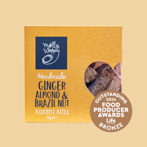 Bites Biscotti Ginger Almond Brazil Nut 125g UNIT