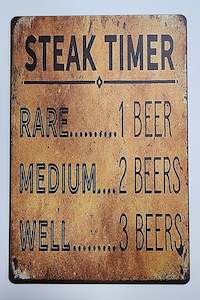 Tin Sign - Steak Timer