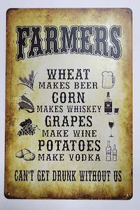 Gift: Tin Sign - Toast to Farmers