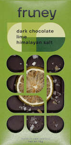 Fruney Dark chocolate, Lime & Himalayan salt bar