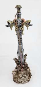 Dagger and Skull Incense Holder