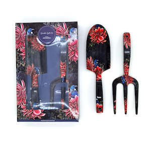 Gift: NZ Artwork Garden Trowel & Fork Set Tui