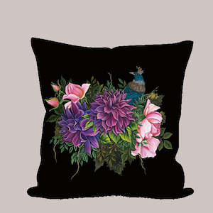 NZ Artwork Cushion Cover - Tui with Crown