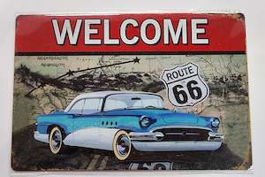 Route 66 Buick Tin Sign