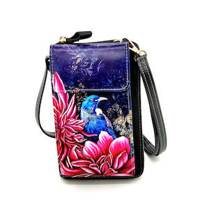 NZ Artwork Cell Phone Bag/Wallet Tui with Flowers