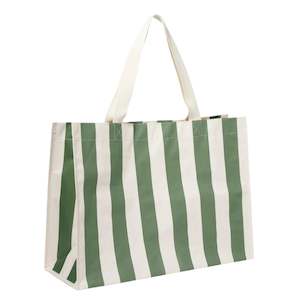 Carryall Beach Bag | The Vacay Olive Stripe