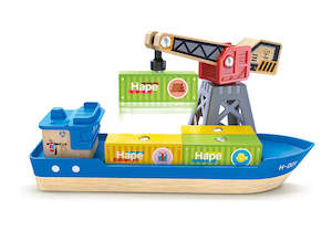 Hape Railway Cargo Ship & Crane