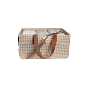 Bunnie Caddie Nappy Organiser | Houndstooth Tan