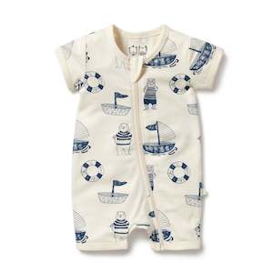 Organic Boyleg Zipsuit | Nautical Bear