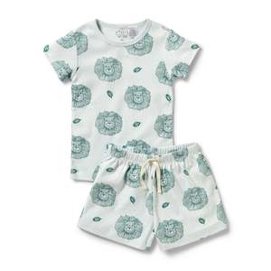 Organic Pointelle Short Sleeved Pyjamas | Little Lion