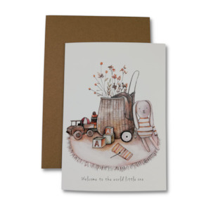 Welcome To The World Little One Card - Trucks