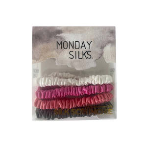 Linen - household: Skinny Silk Scrunchies - Summer 4 Pack