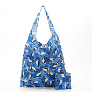 Foldable Shopper - Blue Puffin