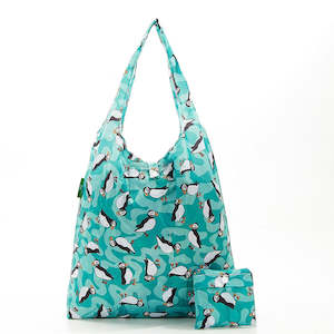 FOLDABLE SHOPPER - TEAL PUFFIN