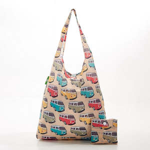 Chutneys or relishes: FOLDABLE SHOPPER - BEIGE CAMPER VANS