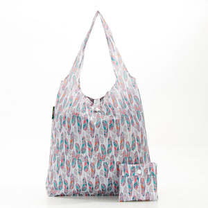 FOLDABLE SHOPPER - WHITE FEATHER