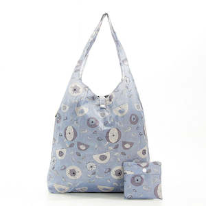 FOLDABLE SHOPPER - GREY 1950'S FLOWER