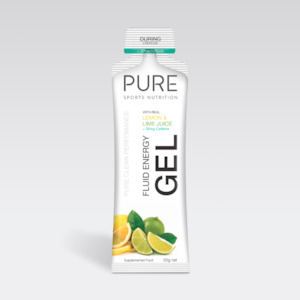 Pure Fluid Energy Gel 50g - Lemon Lime Caffeine (18 Gels)