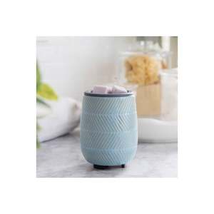 FLIP DISH WAX FRAGRANCE WARMER BLUE HERRINGBONE