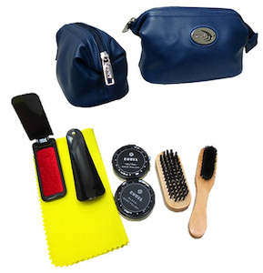 Florence Navy Holdall Shoe Shine Kit