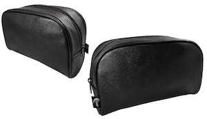 TOILET BAG UNISEX - PLAIN BLACK - OVAL