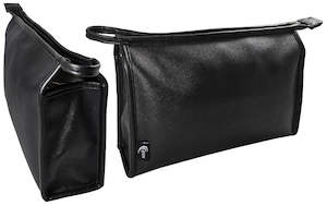 Toilet Bag Mens - Plain Black - Clutch