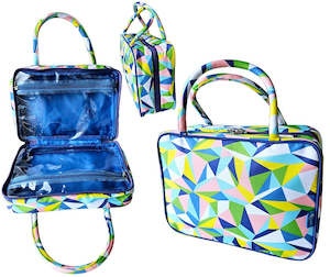 TOILET BAG WOMENS - ABSTRACT - VANITY WITH HANDLES