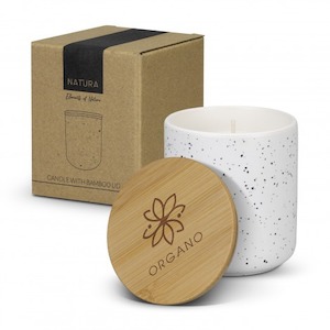 Business service: NATURA Candle with Bamboo Lid