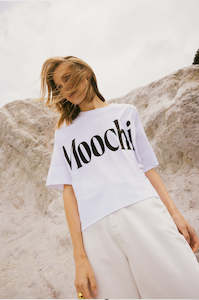 Womenswear: boxed moochi tee / white|black