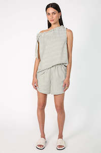 avid tank / khaki|ecru stripe