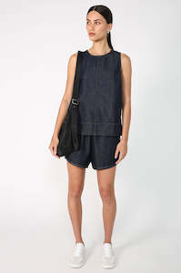 Womenswear: actually denim short / dark indigo denim