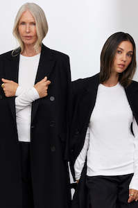 Womenswear: modest rib top / white