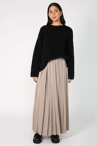 pleating skirt / taupe