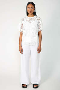 Womenswear: ravel tee / white lace