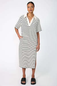 field dress / buttermilk |black stripe