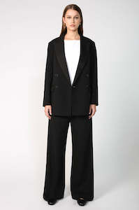 Womenswear: tux blazer / black