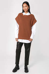 Womenswear: conclude vest / tan brown