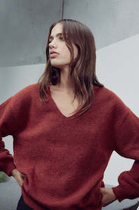 twined sweater / sumac orange