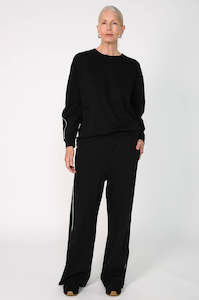 Womenswear: contrast sweat / black|ivory stripe