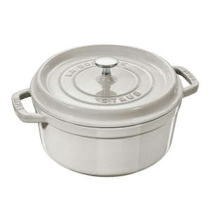 Round Cast Iron Cocotte 28cm White Truffle