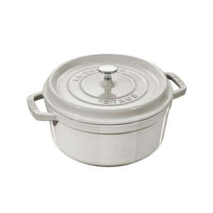 Kitchenware: Round Cast Iron Cocotte 20cm White Truffle