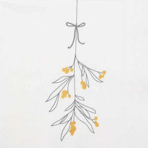 Kitchenware: Cocktail Napkin Mistletoe