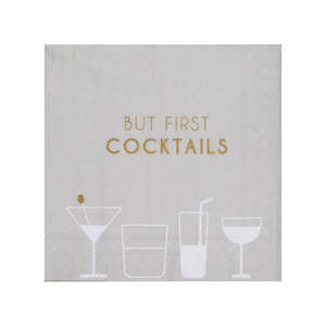 Cocktail Napkin But First Cocktails