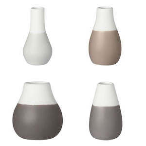 Kitchenware: Mini Vases Set of 4 Grey Pastel