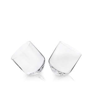 Rolling Crystal Whiskey Tumblers Set of 2