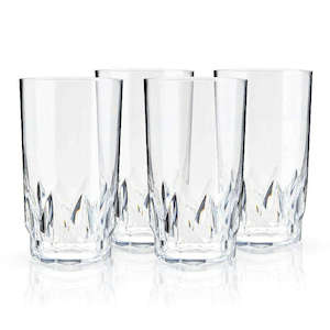 Shatterproof Acrylic Highball Tumbler Set of 4