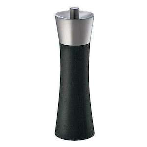 Kitchenware: Augsburg Pepper Mill Stainless Steel & Black 18cm